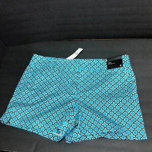 New York & company blue print‎ shorts ladies size 8